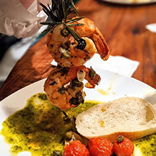 Pacific White Shrimp Rosemary Skewered Basil Buerre Blanc